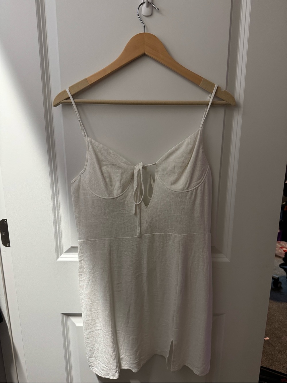 PacSun White Tie-Front Mini Slip Dress